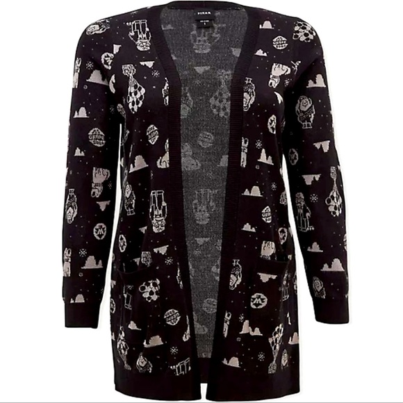 torrid Sweaters - Torrid 2 Disney Pixar Up Character Black Gray Jacquard Cardigan
